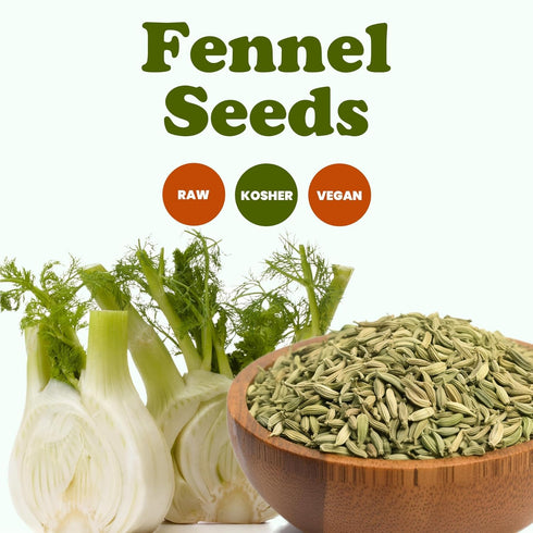 Food to Live Fennel Seeds, 4 Ounces – Whole, Raw, Non-Irradiated, Non-GMO, Kosher, Vegan, Bulk, Sweet Licorice Flavor, Perfect for Fennel Tea, Coo...