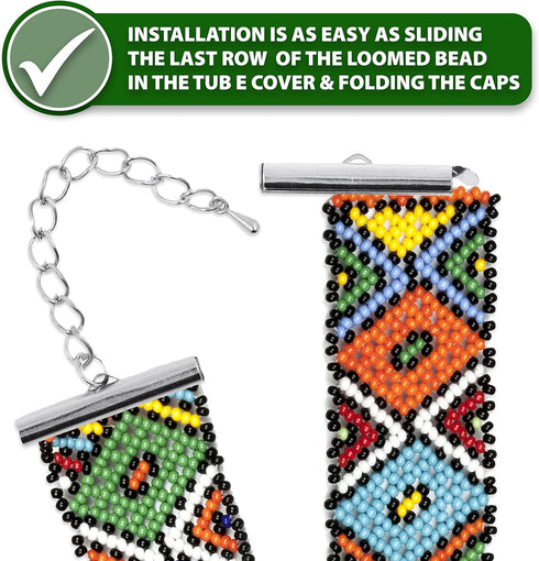 Mandala Crafts Assorted Seed Beads Sliders Clasps for Jewelry Making Bead Looms - 1080 PCs Slide Connectors Bars End Clasp Tubes Caps Jewelry Find...