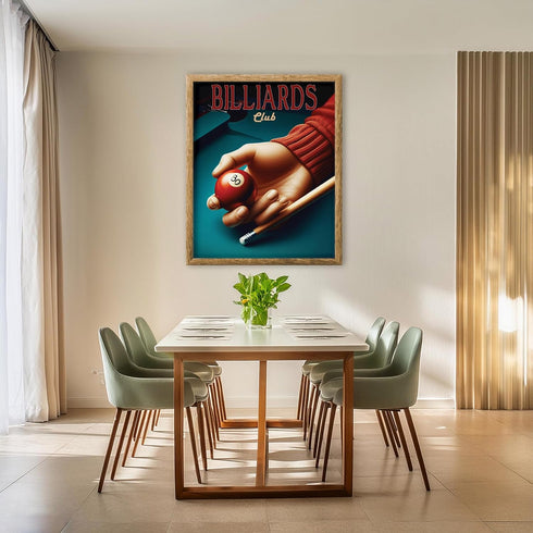 Posterizer 1 pcs-Billards Club Trendy Retro Aesthetic Print-Sports & Hobby Art-Retro Art-Decor for Home & Office- unframed wall art...