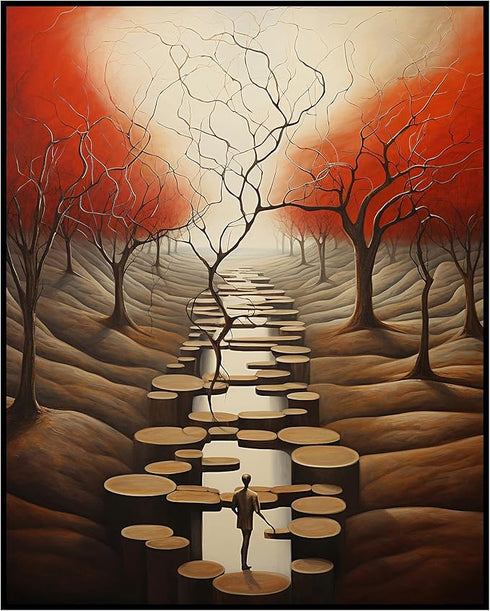 Posterizer 1 pcs-surreal bleak wooden pathaway-Abstract & Modern Art-Fantasy & Fiction Art-Gift for Art Lovers-Decor for Home & Office- UNFRAMED W...