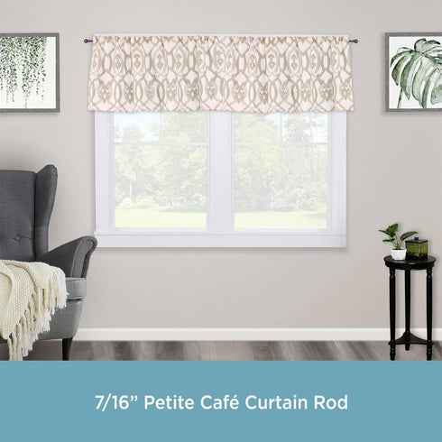 Kenney 7/16” Fiona Café Window Curtain Rod, Chocolate, 48-84”...