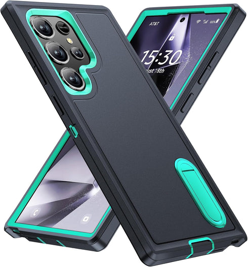 BaHaHoues for Samsung Galaxy S24 Ultra Case, Samsung S24 Ultra Phone Case with Built in Kickstand, Shockproof/DropProof Military Grade Protective ...
