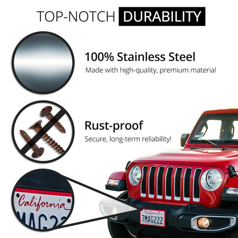 Rightcar Solutions License Plate Screws (1/4" x 3/4") | Anti-Theft License Plate Fasteners | Rattle-Proof, Rust-Proof Stainless Steel Screws (Blac...