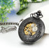 JewelryWe Antique Mechanical Pocket Watch Retro Classic Mechanical Hand-Wind Pocket Watch Steampunk Fob Watch Pendant Watch with Chain, for Father...