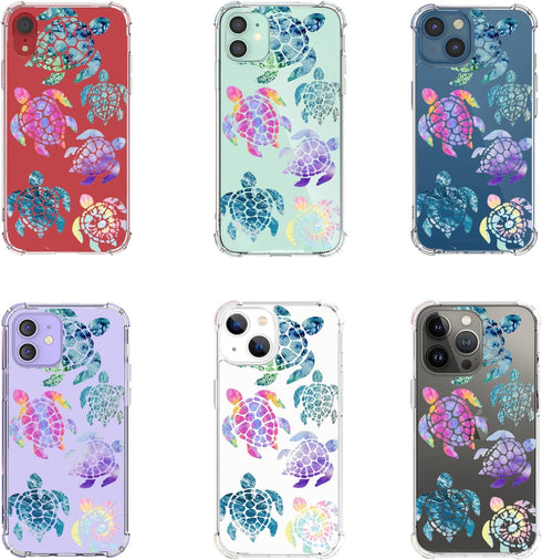 Sea Turtles iPhone 11 Case,Ocean Creatures Pattern Design for Women Men,Soft Transparent TPU Bumper Case for iPhone 11...