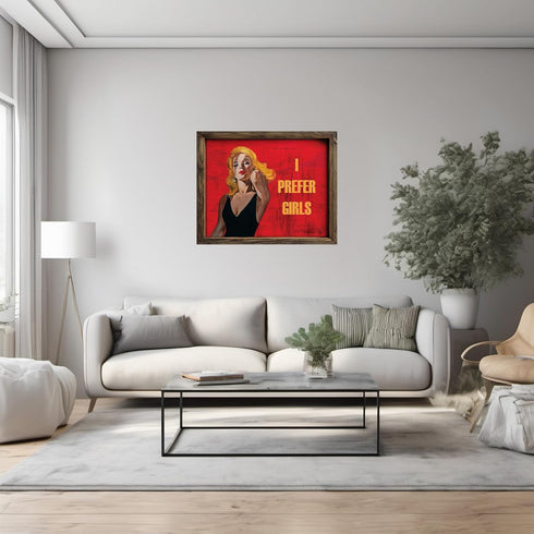 Posterizer 1 pcs-i prefer girls-retro poster for lesbians-Gay & LGBTQ Art-Abstract & Modern Art-Gift for LGBTQ, Queer, Gay, Bi, Lesbian- UNFRAMED ...