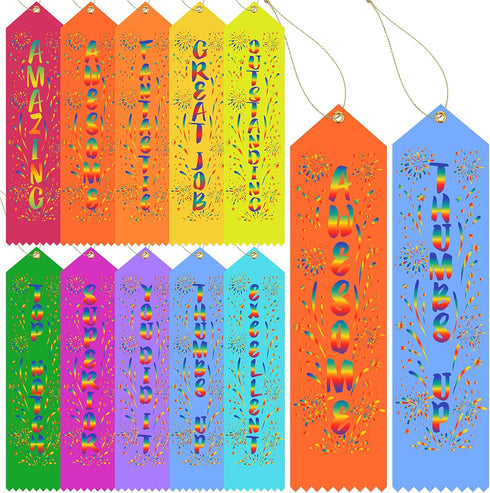 Award Ribbons Bulk Participant Ribbons for Prizes Fun Award Ribbons Honorable Mention Set with Event Card and Rope for Kids Competition Sports Eve...