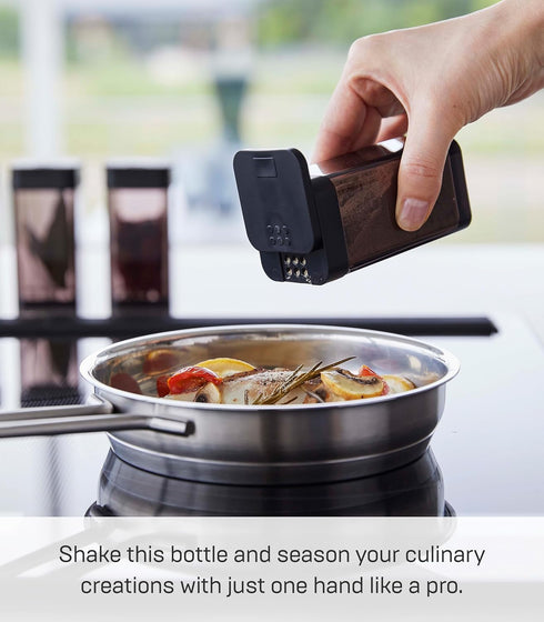 YAMAZAKI Home Spice Shaker Jar, Seasoning Container Bottle | Plastic, One Size, Black...