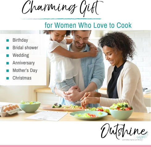 Outshine Premium Recipe Paper for 8.5" x 11" Recipe Binders, Farmhouse Design (50 Sheets) | Full Size Recipe Refill Pages for Binder | Recipe Card...