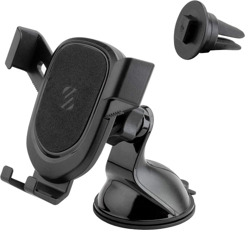 Scosche GHVWD GRAVITYDROP 3-in-1 Suction Cup or Vent Car Mount | Dash Mount, Suction Mount and Vent Clips | Adjustable Rotating Mount...