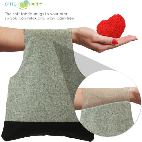 Stitch Happy Arm Yarn Organizer Tote Bag – Wrist Style, No-Snag, Ergonomic Knitting & Crochet Project Travel Storage...