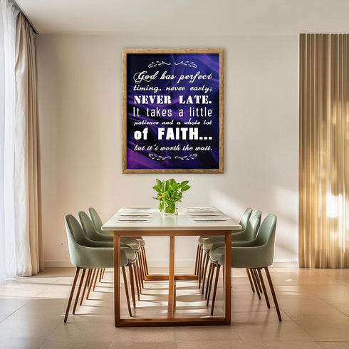 Posterizer 1 pcs-Bible Scripture-Gods Perfect Timing-Religious Posters-Typography Art-Gifts for Christians - Decor for Church, Sunday School Class...