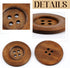 30 Pieces Large Size Wood Buttons 2.36 Inch Round Sewing Button 4 Holes Large Buttons for Crafts Sewing Large Wooden Buttons for DIY Clothing Bag ...
