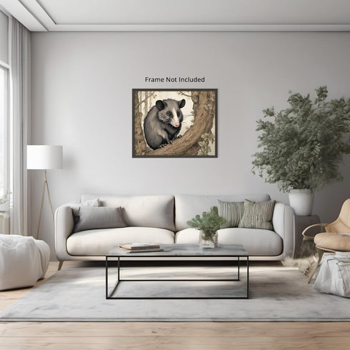 Posterizer 1 pcs- Possum on a tree with green leaves-Art for Animal Lovers- Gift for Men Women Entrepreneur Teens-Living Room Bedroom Decor- unfra...