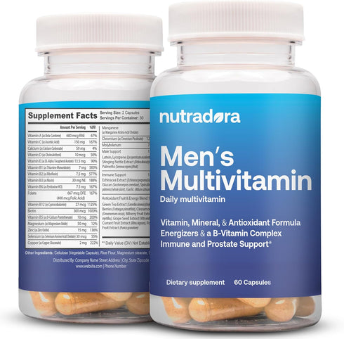 Multivitamin for Men - Daily Mens Multivitamins & Multiminerals Supplement for Energy, Focus & Performance, Mens Multi Vitamins A, C, D, E & B12, ...