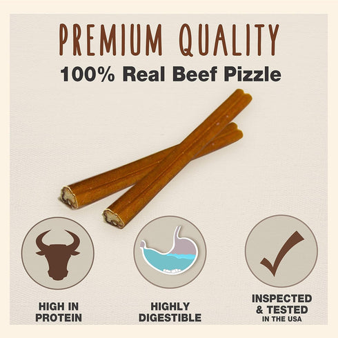 Cadet Bully Sticks for Small, Medium and Large Dogs – All-Natural Beef Pizzle, High Protein, Low Fat, Long-Lasting, Grain & Rawhide-Free Dog Chews...