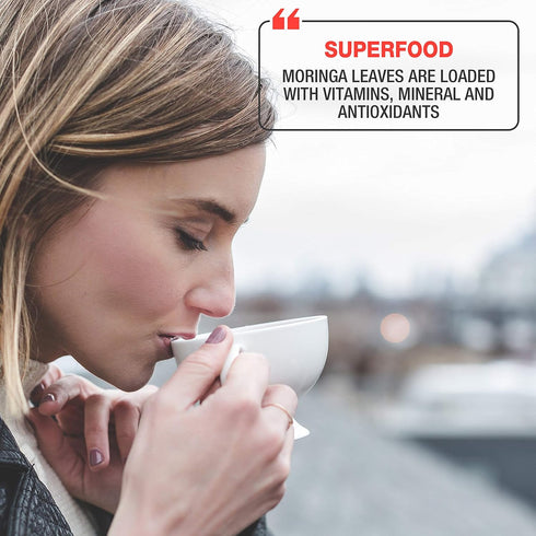 Tipson Organic Moringa Caffeine Free Herbal Tea - Mango Flavor - 25 Premium Double Chambered Bags -Superfood Tea - Keto/Paleo Diet Compatible...