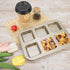 Beasea Brownie Pan, 1 Pack 6 Cavity Gold Nonstick Square Mini Brownie Muffin Cake Pan Cheesecake Cupcake Bakeware Carbon Steel Brownie Baking Tray...