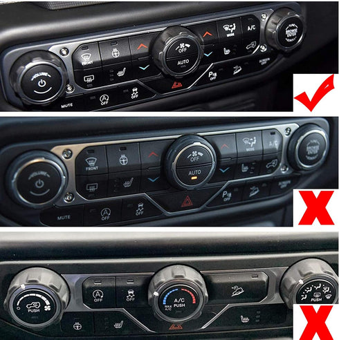 Voodonala Air Conditioner Headlight Center Consoles Switch Knob Cover Trim for 2018-2025+ Jeep Wrangler JL JLU Gladiator JT 4XE Interior Accessori...