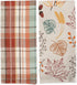 DII Fall Basics Kitchen Dishtowel Collection Printed & Plaid Fall Dish Towel Set, 18x28, Autumn Leaves, 2 Count...