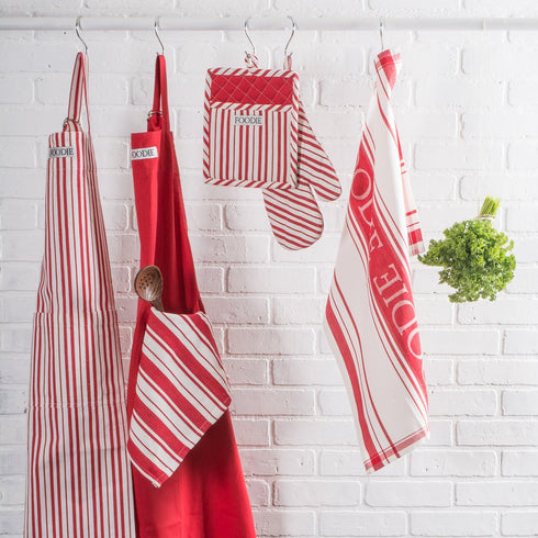 DII Heavy Duty Kitchen Cleaning Collection, Long-Lasting Quality, Cotton Dish Towel Set, 18x28, Striped Tomato, 3 Piece...
