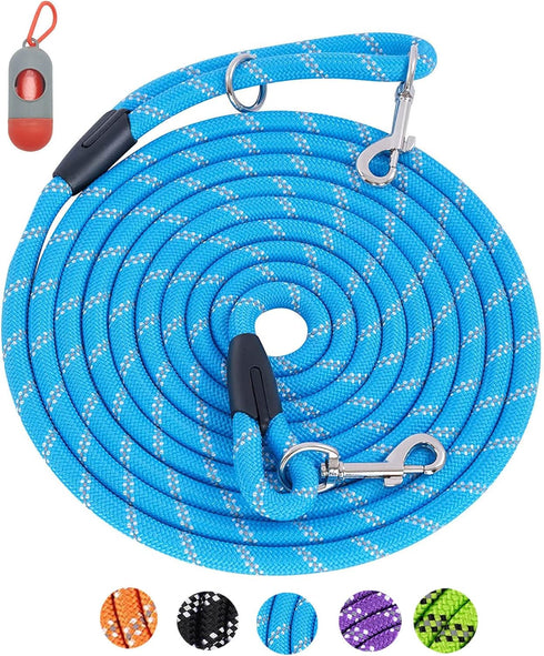 Long Dog Leash for Dog Training 16FT/30FT/50FT/100FT, Reflective Threads Rope Check Cord Dog Leash, Heavy Duty Dog Lead for Large Medium Small Dog...