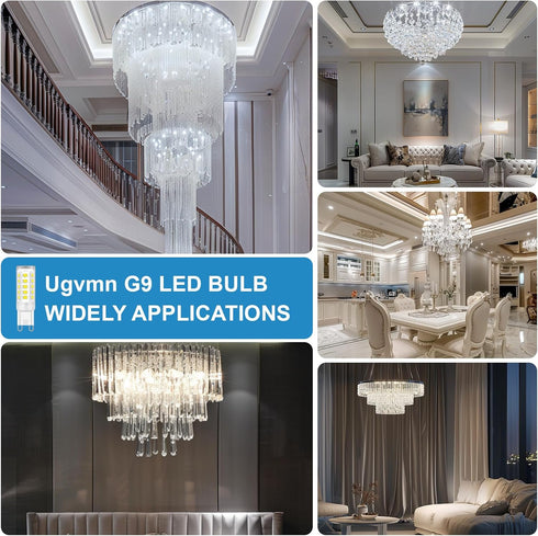 G9 LED Bulb, No Flicker 5000K Daylight T4 G9 Bi Pin Base LED Chandelier Small Light Bulbs, 4W (40W Halogen Replacement Bulbs), 360° Beam Angle, No...