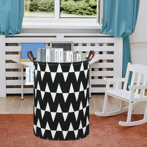 LANGYASHAN Laundry Basket Canvas Fabric Collapsible Organizer Basket for Storage Bin Toy Bins Gift Baskets Bedroom Clothes Children Nursery Hamper...
