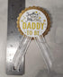 Twinkle Little Star Baby Shower Pin Set - Gold Glitter & White Satin Ribbons for Mommy and Daddy-to-Be...