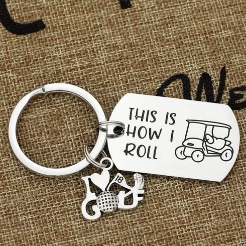 Kivosliviz Golf Gift Golfer Keychain How I Roll Golfers Keychains Gift for A Golfer Lover...