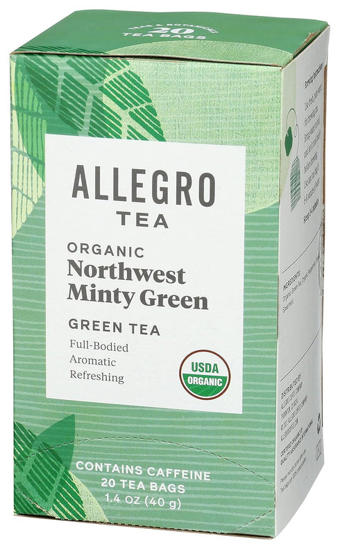 Allegro Tea, Organic Northwest Minty Green Tea Bags, 20 ct...