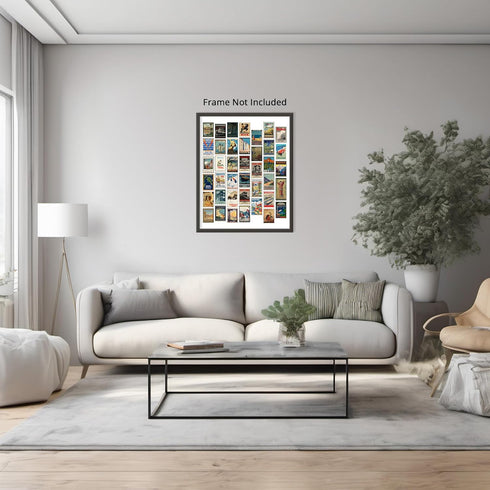 Posterizer 1 pcs-Miniature Vintage Travel Posters- California-New Zealand-Holiday Poster Collection-Gift for Men Women Entrepreneur Teens - UNFRAM...