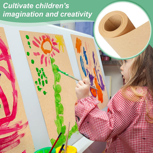 15"×400" Brown Paper Roll, Brown Wrapping Paper, Craft Paper, Wrapping Paper, Packing Paper for Moving, Packing, Gift Wrapping, Wall Art, Table Ru...