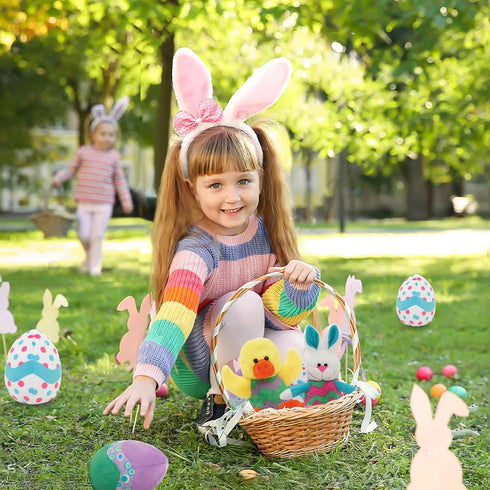 Eggs Filled with Bunny Stuffed Animal, 12" Reversible Rabbit Bunny Plush, Easter Stuffed Bunny Toys for Girls Boys Kids Babies Great Gifts/Decorat...