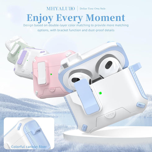 for AirPods 3rd Generation Case Cover, Compatible with Magsafe, Magnetic Automatic Lock, Charging Port Dust-Proof & Stand Design with Cleaning Kit...