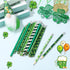 St. Patrick's Day Pencils Shamrock Pencils Clover Novelty Stripe Pencils with Eraser Assorted Kids Pencils Lucky Wood Pencils for 100th Day of Sch...