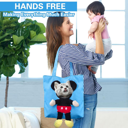 BABORUI Pet Carrier, Small Mouse Shaped Cat Dog Carrier, Soft Canvas Shoulder Cat Carrying Bag Dog Purse Carrier for Small Medium Kitten Puppy Pet...