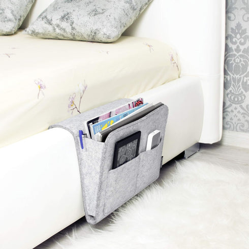 Lib Bedside Caddy, Original Design | Large Size 9.5" x 13.5" | Laptop Holder | 100% Handmade | College Room, Kids Bunk Bed, Hospital Bed | Night H...
