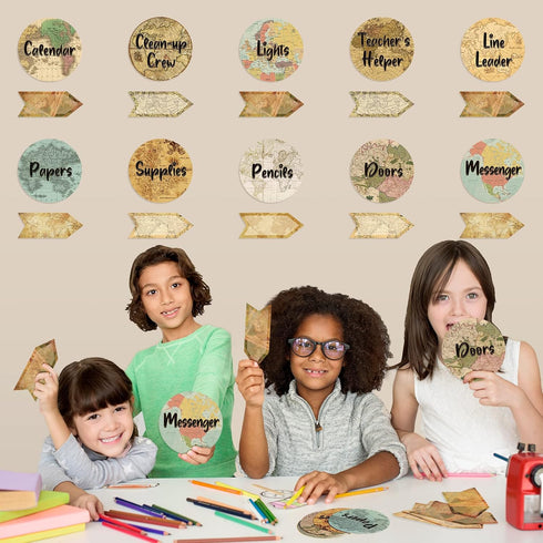 Travel The Map Classroom Jobs Bulletin Board Set Classroom Helpers Charts Teacher's Helper Chalkboard Wall Decor for Classroom Bulletin Board Deco...