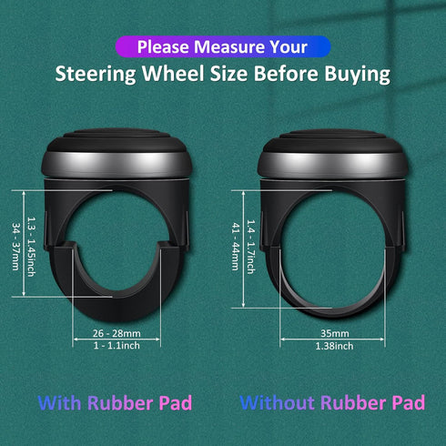 Spinner Knobs Steering Wheel Buddy 360 Degrees Rotation Suicide Knobs for Steering Wheel with Silicone Surface and Metal Bearings for Driving Turn...