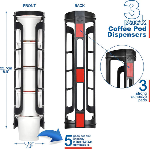 STORAGENIE Coffee Pod Holder Side Mount K Cup Pods Organizer compatible with Keurig Coffee Makers, Space Saving Kcup Storage, Perfect for Small Co...