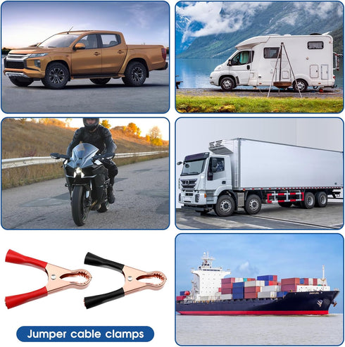 4 Pcs Insulated Alligator Clips, 50A Heavy Duty Alligator Clamps Black Red Boot Metal Spring Loaded Truck Car Battery Electric Test Clips for Car ...