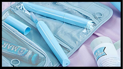 Travel Toothbrush Case Plastic Container Box Breathable Design with Air Hole More Toothbrush Tube for Home Daily Office Business Use (Light Blue)...