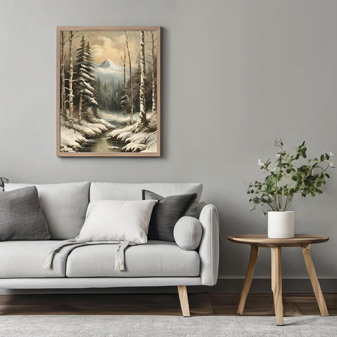 Posterizer 1 pcs-beautiful snowy scenary in winter -8-Landscape & Nature Art-GIft for Men Women Teens-Living Room Bedroom Decor- unframed wall art...