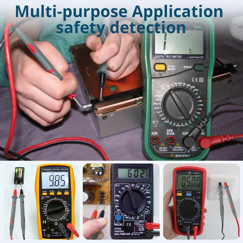 Electrical Multimeter Test Leads Cat III 1000V 10A Volt Test Lead with Standard 4mm Banana Plug for Digital Multimeters,Electronic Clamp Meter Tes...