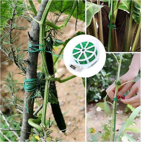 Twist Tie,plant Ties,492ft (150m) green cable ties with Cutter,Garden Plant Ties Reusable,Green Twist Ties for Gardening Climbing Plants, flowers,...
