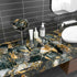 17.7''x100'' Slate Gold Glossy Marble Contact Paper for Countertops Waterproof Peel and Stick Countertops for Kitchen Self Adhesive Removable Viny...