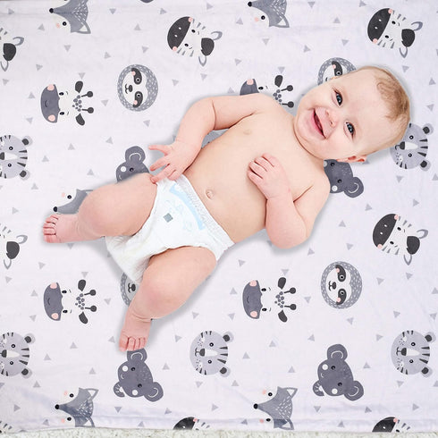 Baby Blanket Super Soft Plush with Double Layer Dotted Backing, Lovely Brown Animals Printed Unisex Design Receiving Blanket, 30x40 Inch...