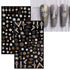 JMEOWIO 8 Sheets Christmas Glitter Nail Art Stickers Decals Self-Adhesive Pegatinas Uñas Snowflake Xmas Winter Holiday Cute Gold White Nail Suppli...