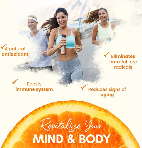 Vitamin C 500mg, Orange Vitamin C Chewable, Immune Support Supplement with Antioxidants, Alternative to Immune Support Gummies...